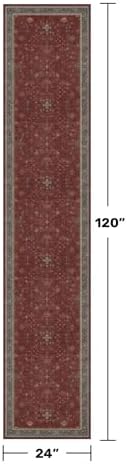 Hazo Haus Non Slip 10ft Long Hallway Runner Rug Burgundy - Image 2