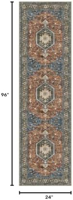 KUTA Vintage Washable Runner Rug 2x8 Brick Red Runners - Image 2