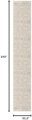 KUTA Boho Long Runners for Hallways 2.6x16 ft Moroccan Beige Washable - Image 2