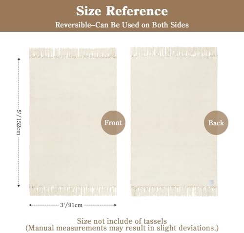 Collive Washable Area Rug 3' x 5', Modern Woven Kitchen Rugs - Image 2