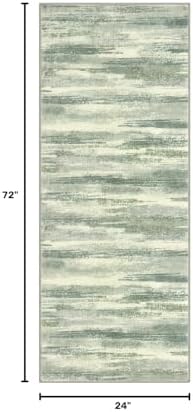 Lansny Abstract Washable 2x6 Runner Rug Non Slip Runners - Image 2