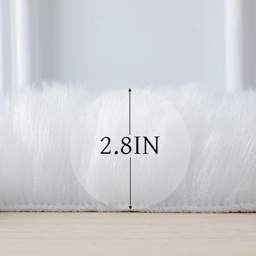 linmopm Faux Fur Sheepskin Rug, 4x6 ft - Image 2