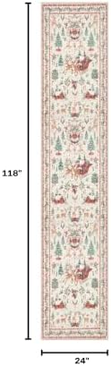 Lahome Christmas Beige Hallway Runner, Kitchen Non Skid Washable, Soft - Image 2