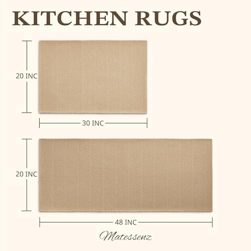 MatEssenz Kitchen Rugs Set of 2, Absorbent Low Profile Sink Runner, Durable - Image 2