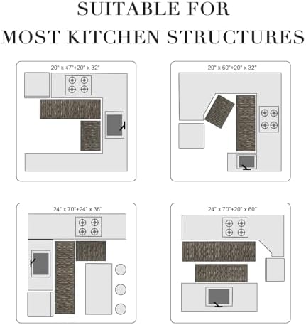 BSICPRO Kitchen Rugs Sets of 2, Non Slip Kitchen Mats - Image 5