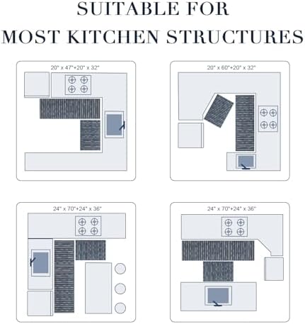 BSICPRO Kitchen Rugs Sets of 2, Non Slip Kitchen Mats - Image 5