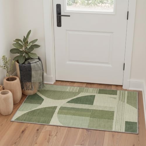 BEIMO 2x3 Washable Area Rugs, Sage Mid Century Modern Rug by BEIMO
