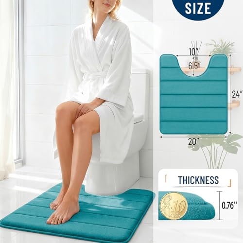 OLANLY Memory Foam Toilet Rugs U Shaped 24x20, Super Soft and Absorbent - Image 4
