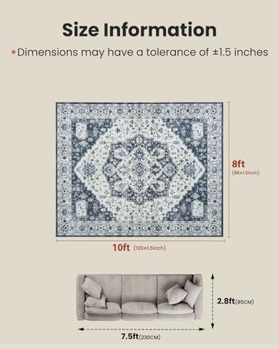 Amada Large 8x10 Washable Area Rug - Image 2
