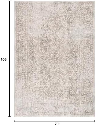 SAFAVIEH Evoke Area Rug 6'7"x9', Ivory & Taupe EVK256E - Image 2