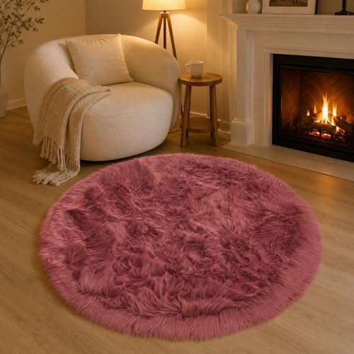 EasyJoy Faux Sheepskin Rug, Fluffy Faux Fur Rug, Ultra Soft Shag Area Rug - Image 6
