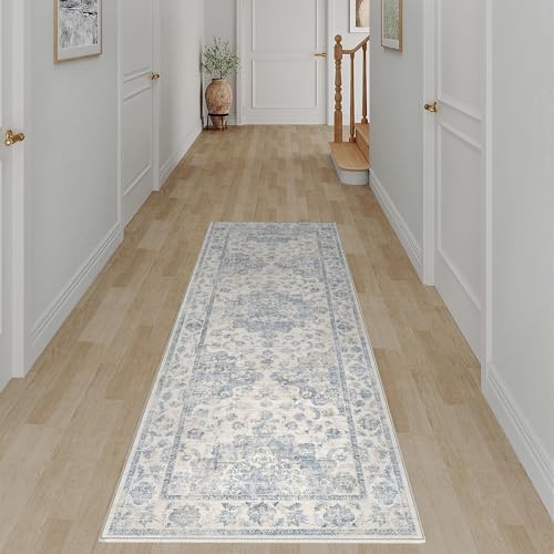 2x6 Blue Neutral Runner Rug by WondRg