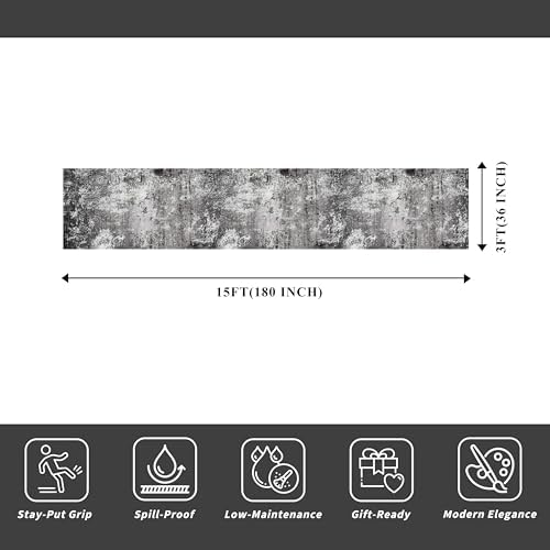 3x15 Ft Long Hallway Runner Rug – Non-Slip Washable Kitchen Floor Rug - Image 2