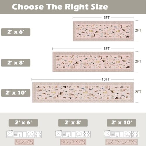 Pink Hallway Runner Rug 2x5 for Bedroom Kitchen - Image 2