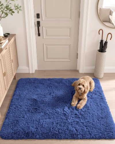 OLANLY 2x3 Machine Washable Small Bedside Rug, Soft Fluffy Shaggy Entryway - Image 5