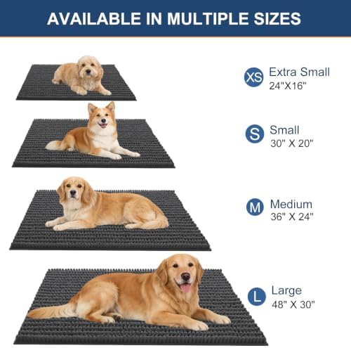 OLANLY Dog Door Mat for Muddy Paws 47x24, Ultra-Absorbent Chenille Mud Mat - Image 2