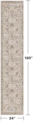 Boho 2x10 Moss Green Hallway Runner Rug 10 ft, Washable Extra Long Runner Rugs - Image 2