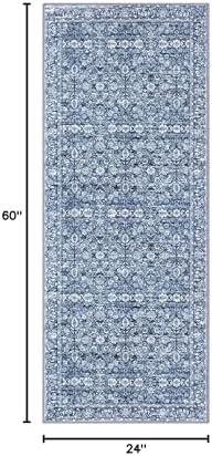 SIILOOM 2x5 Washable Runner Rug, Non Slip Soft Area Rug - Image 2