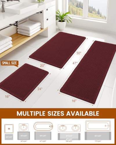 Smiry Waffle Bath Mat 36X24, Extra Soft Absorbent Bathroom Rugs - Image 2