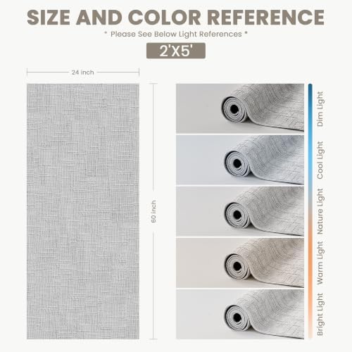 2x5 Runner Rug Non Slip, High-Low Pile Runners - Image 2