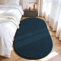 LOCHAS Soft Oval Bedroom Rug 2.6x5.3, Small Washable Navy Blue Rugs by LOCHAS