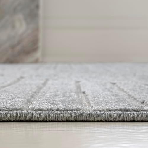 JONATHAN Y Hallie High-Low Curve Light Blue/Cream 3x5 Indoor/Outdoor Area Rug - Image 6