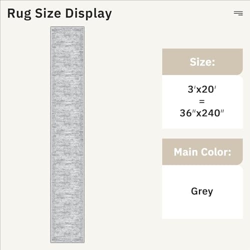 Soalmost Washable Hallway Runner Rug 3x20 Kitchen Entry Rugs Non-Slip - Image 5