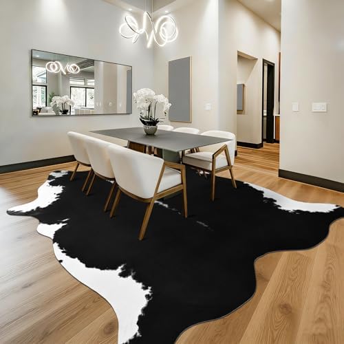 BENRON Faux Cowhide Rug, Cow Print Rug - Image 4