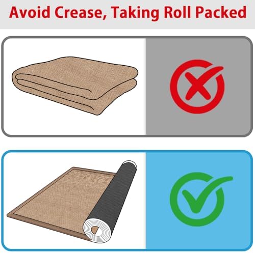 10ft Natural Jute Hallway Runner Rug Non Slip Washable, Rubber Backed Long - Image 3