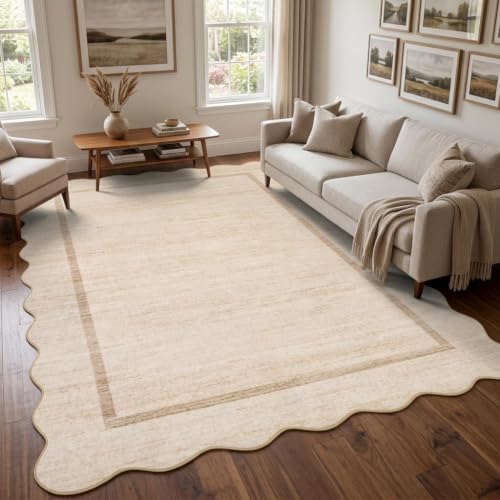 GarveeHome Scalloped Washable 5x7 Rugs by GarveeHome