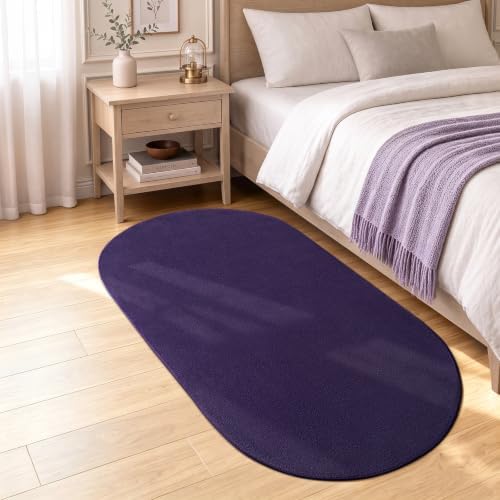 ISEAU Oval Bedroom Rug 2.6x5 Non-Slip Washable Runner by ISEAU