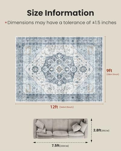 Amada Large 9x12 Washable Area Rug - Image 2