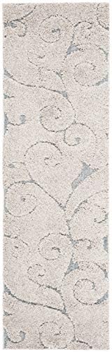 SAFAVIEH Florida Shag Runner Rug 2'3"x7', Soft Beige & Blue Grey SG455-1155 - Image 2