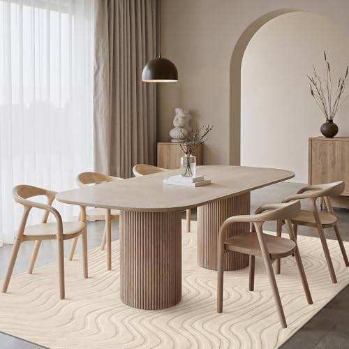 GENIMO Beige Rug 5x7 Washable Area Rugs - Image 3