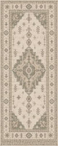 2'x5 Faux Wool Washable Runner Rug, Neutral Sage/Beige by Unknown