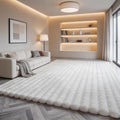 White Rabbit Striped Plush Rug 6'x9', Fluffy Shaggy Area Rug by CHOVY