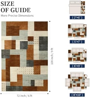 YIHOUSE Modern Geometric Patchwork Rugs - Image 2