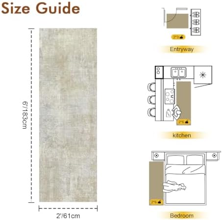2x6 Ft Abstract Washable Runner Area Rugs - Image 2