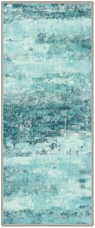 BEIMO 2x5 Teal Abstract Runner Rug, Washable Non-Slip - Image 4