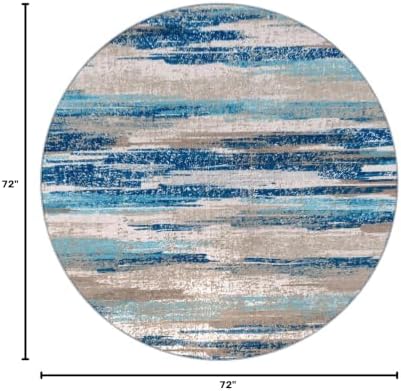 Lansny Abstract Washable Large Round Rug 6ft Circle Rug - Image 2