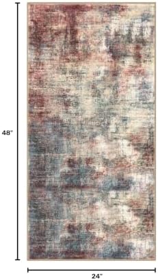 IOHOUZE Abstract Runner Rug 2x4 Ft Entryway Rugs Washable Door Mat Indoor - Image 2