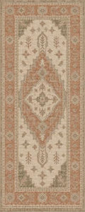 2'x5 Faux Wool Washable Runner Rug, Terracotta/Beige by Unknown