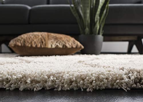 SAFAVIEH Hudson Shag Square Rug 9', Soft Plush Modern Ivory & Beige SGH280D - Image 6