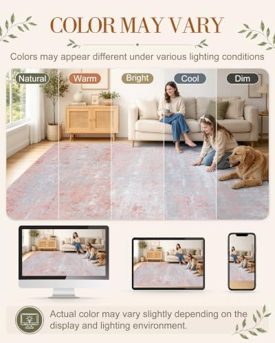 OLANLY 5x7 Washable Area Rug, Soft Non Slip Carpet - Image 2