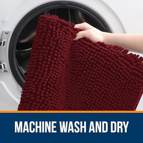 OLANLY Bathroom Runner Rugs 44x24, Extra Soft Absorbent Chenille Bath Rugs - Image 5