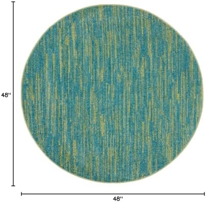 Nourison Home Nourison Essentials Blue Green 4' x Round Area Rug - Image 2