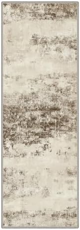 BEIMO 2x6 Antique Beige Abstract Runner Rug, Washable Non-Slip - Image 4