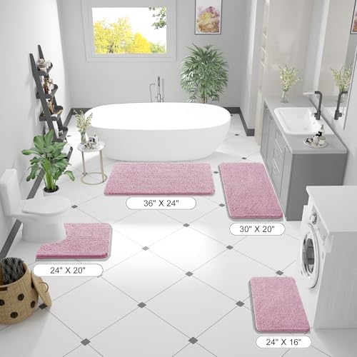 OLANLY Large Bathroom Rugs 50x30, Extra Soft Absorbent Chenille Bath Rugs - Image 2