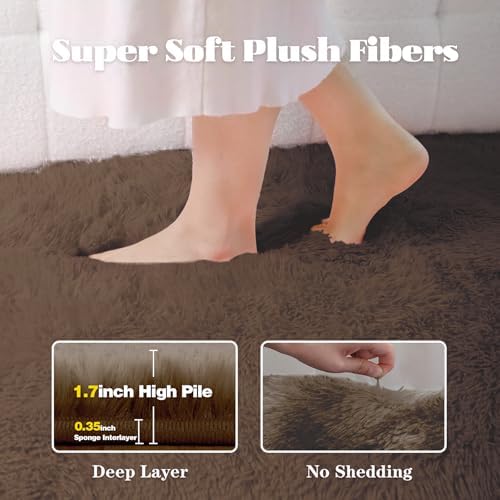 5x8 Area Rug for Living Room: Fluffy Shag Soft Washable Rugs Fuzzy Plush Indoor - Image 2