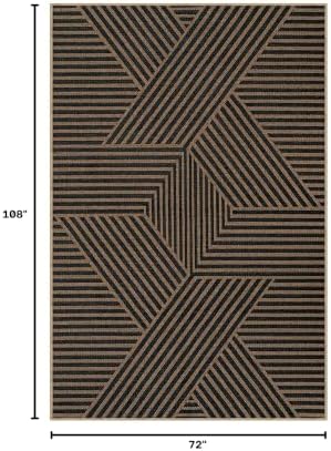 Lahome Modern Geometric Easy Jute Carpet, 6x9 Area Rugs - Image 2